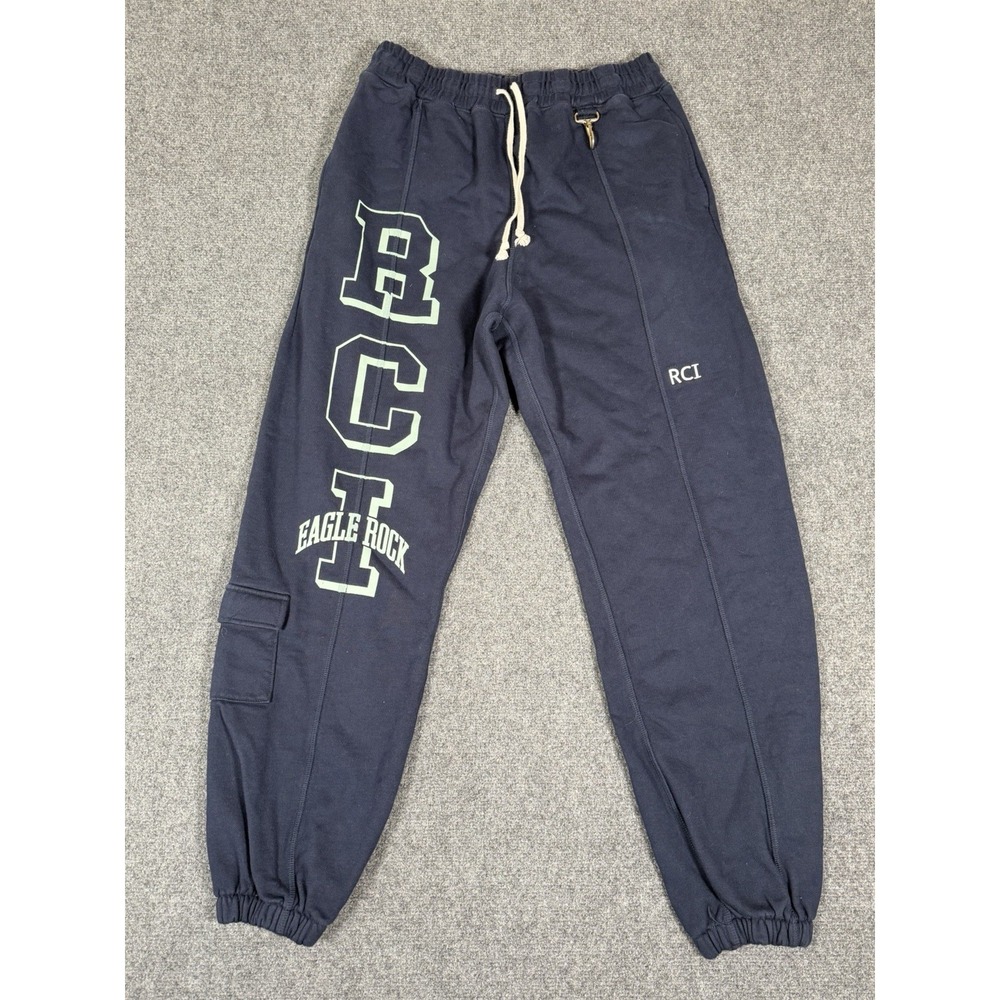 Reese Cooper RCI Eagle Rock Mens Medium Blue Cargo Jogger Sweatpants Made in USA